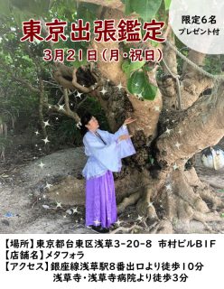 3/21東京出張鑑定（浅草）決定！美杏先生満席