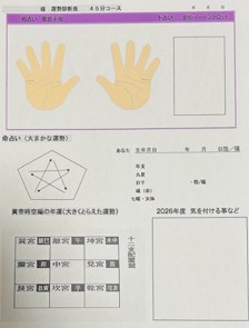 45分黄帝時空占い鑑定書